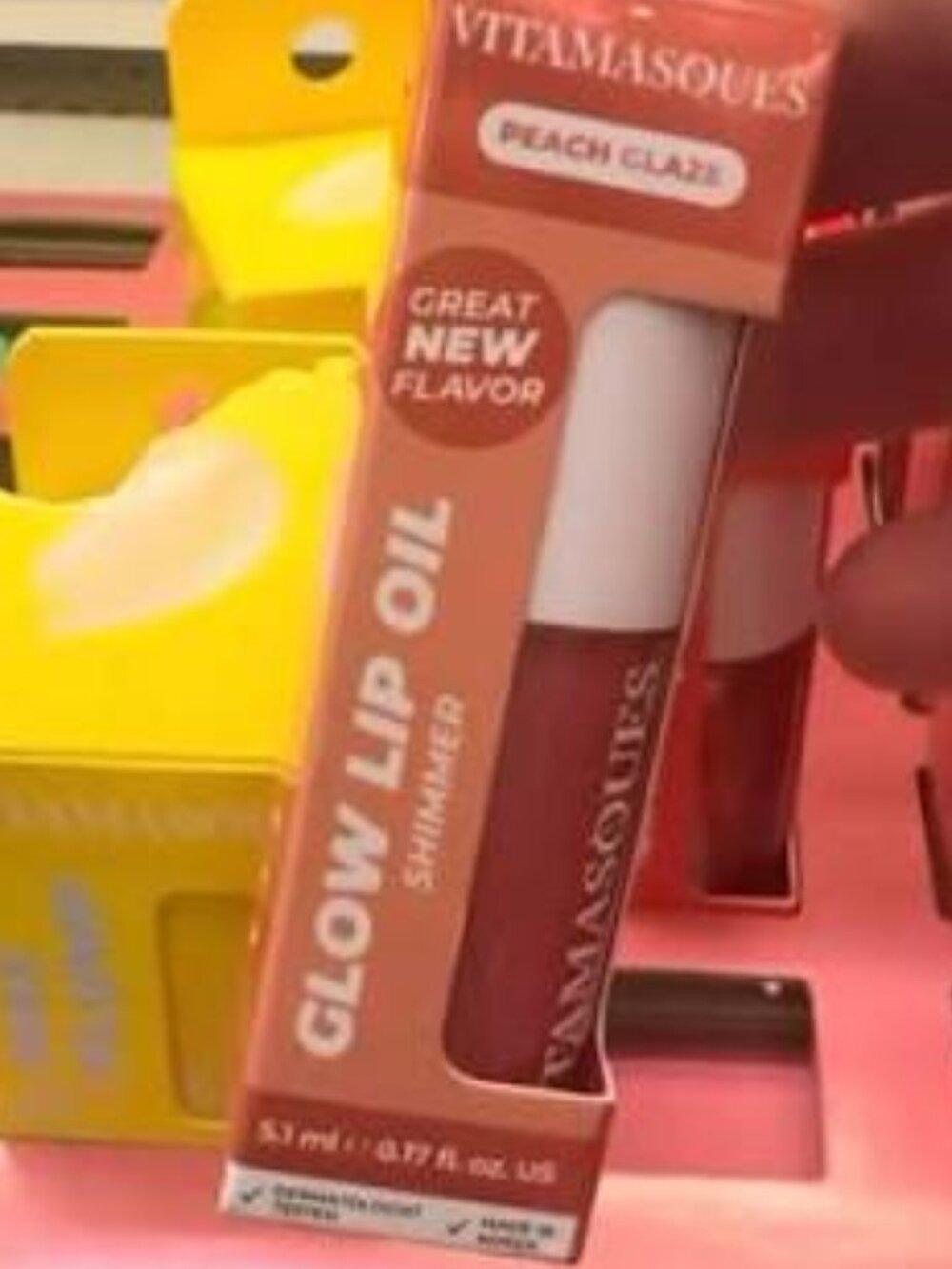 NWT Vitamasques Glow Lip Oil Shimmer - Peach Glaze | Sheer Nude (5.1ml)